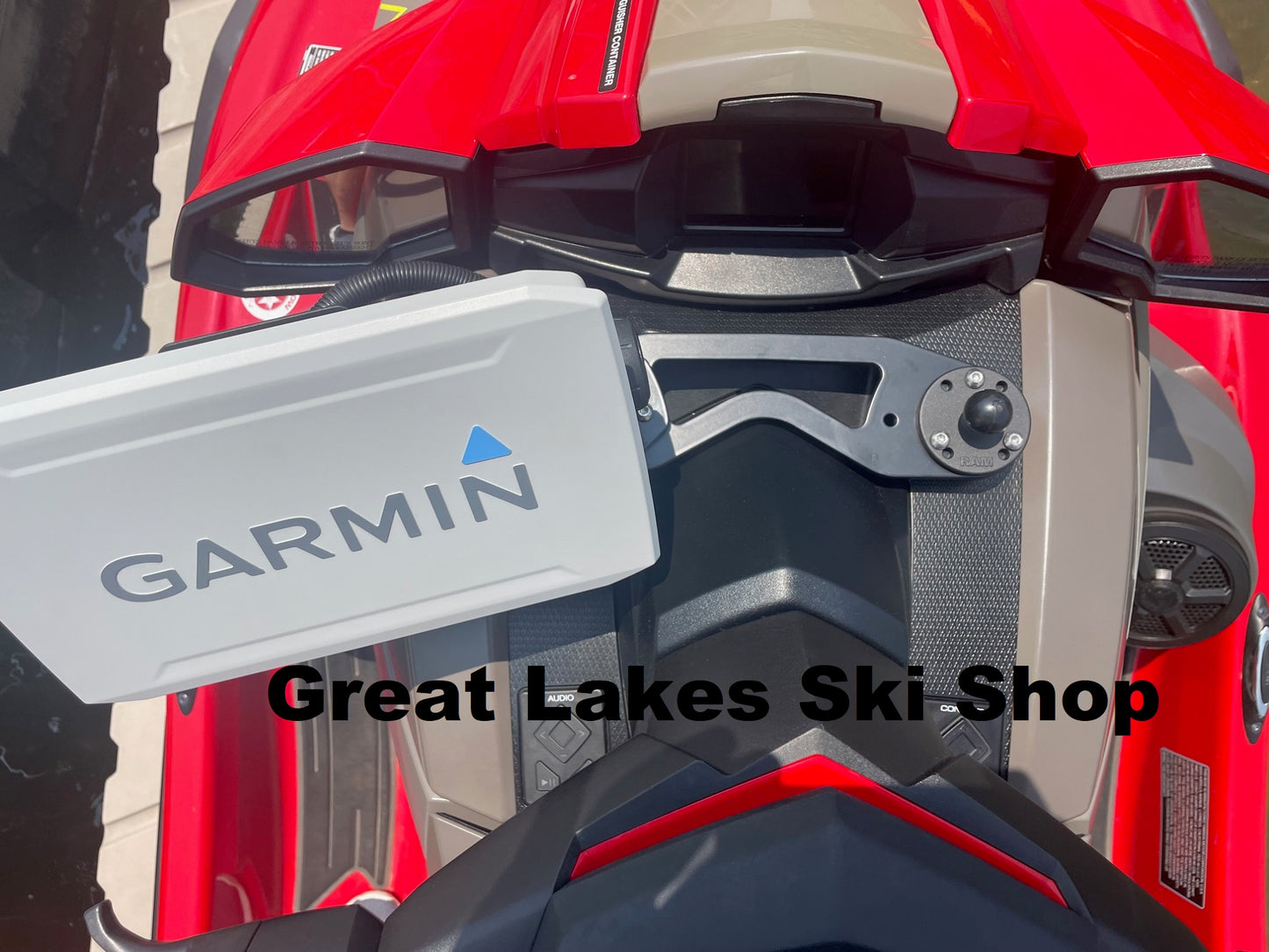 2021-2025 Yamaha VX Waverunner GPS Crossbar Bracket w/ Left Sided GPS Mounting Arm w/ 316 Stainless Screws w/ Right Sided 1-1/2" RAM Ball Base w/ Plain Matte Aluminum Finish