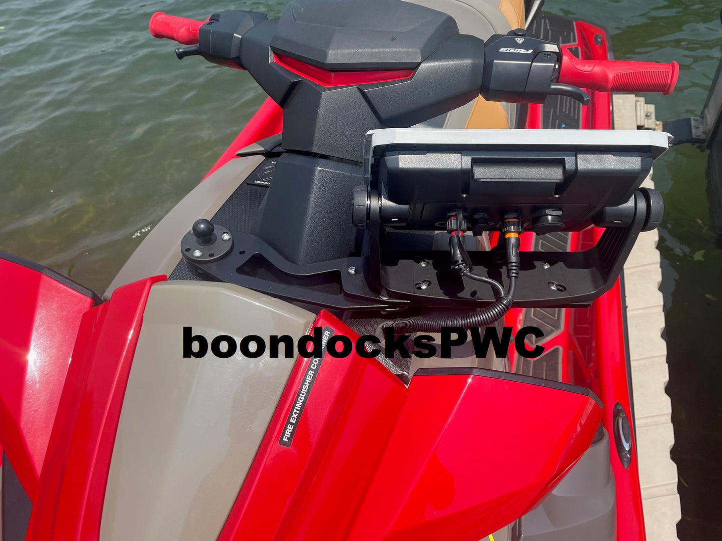 2021-2025 Yamaha VX Waverunner GPS Crossbar Bracket w/ Left Sided GPS Mounting Arm w/ 316 Stainless Screws w/ Right Sided 1-1/2" RAM Ball Base w/ Plain Matte Aluminum Finish