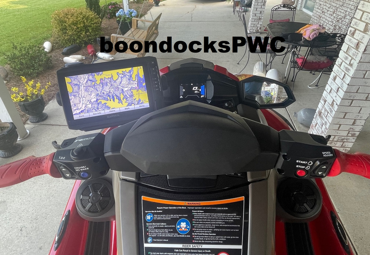 2021-2025 Yamaha VX Waverunner GPS Crossbar Bracket w/ Left Sided GPS Mounting Arm w/ 316 Stainless Screws w/ Right Sided 1-1/2" RAM Ball Base w/ Plain Matte Aluminum Finish