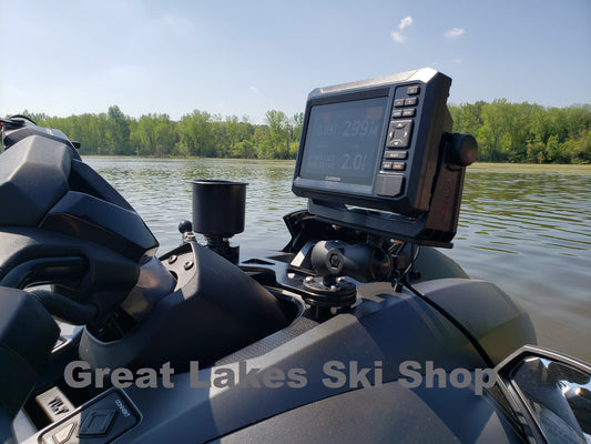 2021-2026 Yamaha GP Waverunner GPS crossbar bracket w/ "C" 1-1/2 inch and "B"  1 inch RAM ball bases w/ 304 black stainless screws